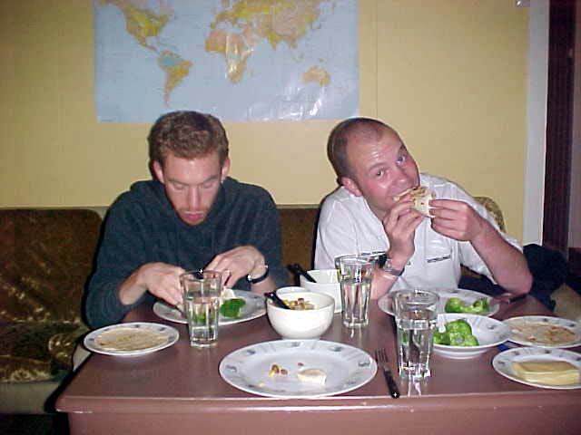 Sage and I during dinner, photo made by Lena.