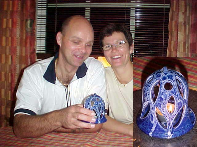 As the Letmestayforaday-gift from my previous hosts in Bod�, Randi and Stefan received this blue wind candle from Tommy and Annelize Jensen. Tommy was very attached to it when he gave it to me to pass it on.