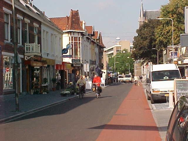 My beloved neigbouring street, the Assendorperstraat. This mainroad of the city quarter Assendorp has recently been recreated. I do not even recognize it without its green trees. What a pity.