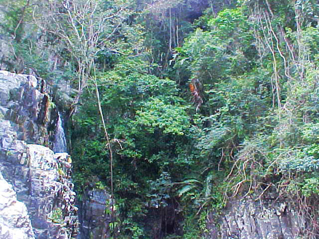 The surroundings at the Mpande waterfall.