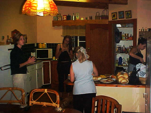 While Renske was off to a fire spinning gig, Ida and Vanessa prepared hamburgers for dinner.