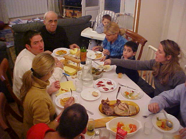 Lunch at Concios parents, together with her brother and sister.