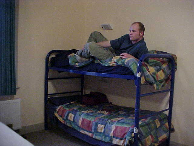 Relaxing on my bed in one of the 22 dorms of the Katoomba YHA.