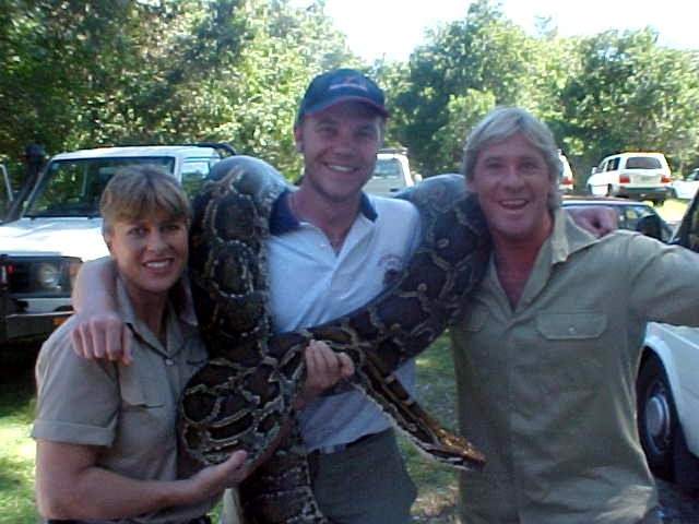 Just outside the studio Terri threw this big python snake around my neck. Lovely pet it is. Steve and Terri, thank you!