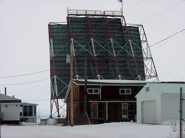 During the Cold War, the US and Canada had installed these giant dishes that could trace any object from Russia. When the Cold War was over, this screen was bought for a buck by somebody who started his own little SETI-project (Search for Extraterrestrial Intelligence) with it. After a few years of no luck he decided to quit with it...