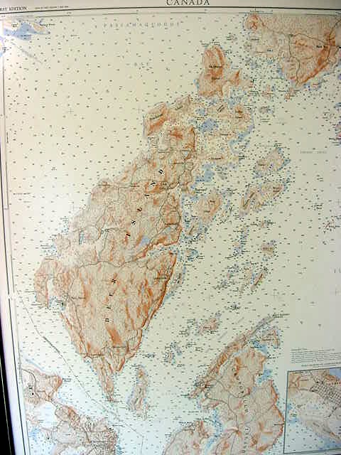 The map of Deer Island. Leonardville is located somewhere down the middle.