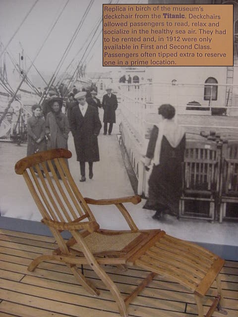 Visitors can actually sit in this chair, which REALLY came of the Titanic. I did not like to do that, it felt to strange to just sit there.