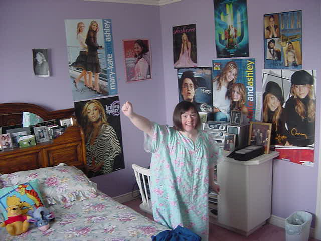 Mary was totally happy to show me her room! 
