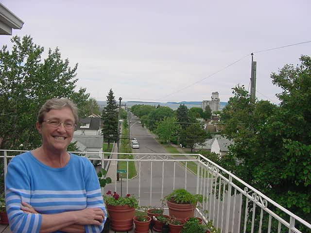 Yes, even Lynn is happy with the beautiful view from their balcony.