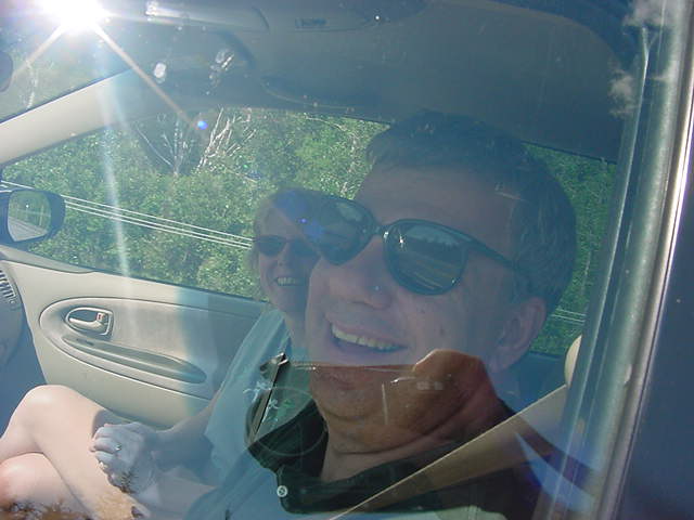 Ah, it was possible to take a photo of Grant while he was driving. Just through the window!