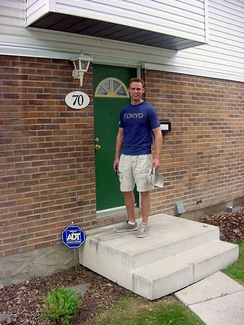 Jeff Funnekotter in front of his apartment.