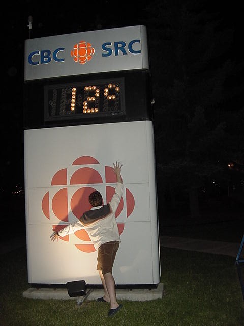 2.30am... Erin comes with the idea to visit the CBC studios where he works.