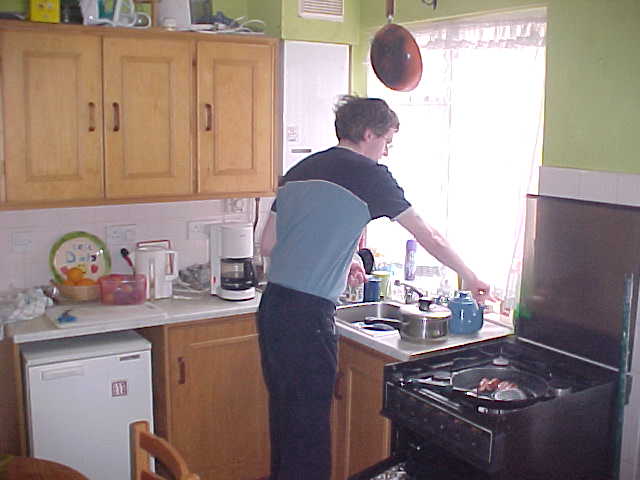 Look at Jim, preparing breakfast for me!
