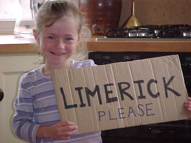 Megan loved to pose with my Limerick-hitchhike sign!