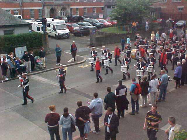 10am this morning, the musical bands march through the street.