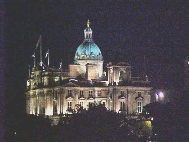 Edinburgh by night, on our way to a pub...